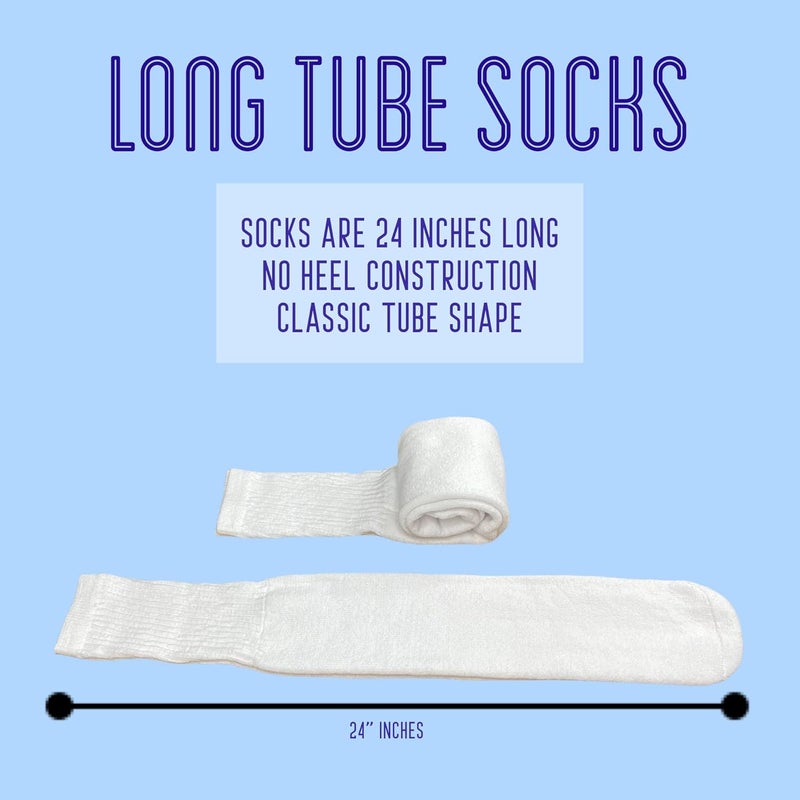 SuNi Apparel Mens White Tube Socks for Men - Mens Over the Calf Socks - Knee High Long Socks Size 13-17 - Image 2